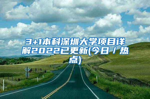 3+1本科深圳大学项目详解2022已更新(今日／热点)