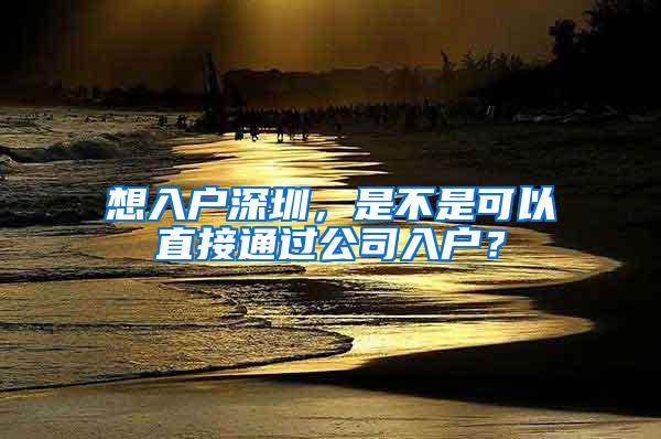 想入户深圳，是不是可以直接通过公司入户？