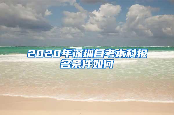 2020年深圳自考本科报名条件如何