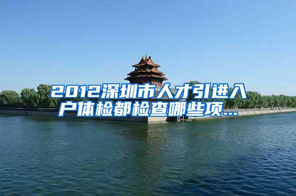 2012深圳市人才引进入户体检都检查哪些项...