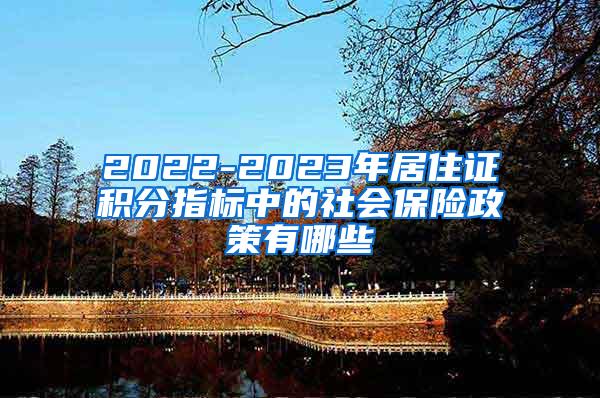 2022-2023年居住证积分指标中的社会保险政策有哪些