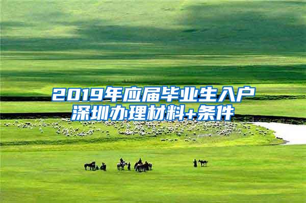 2019年应届毕业生入户深圳办理材料+条件