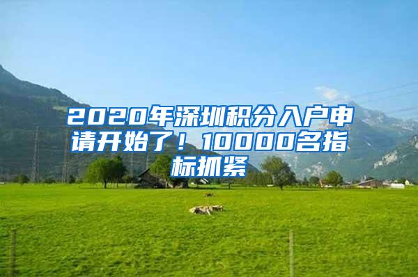 2020年深圳积分入户申请开始了！10000名指标抓紧