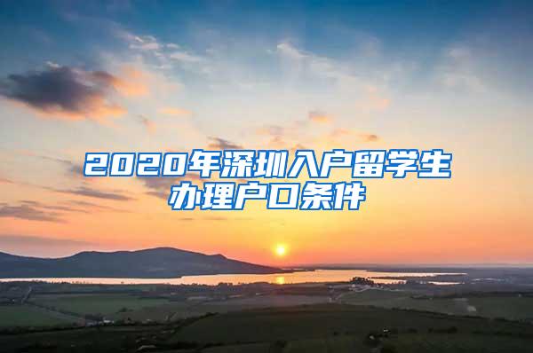 2020年深圳入户留学生办理户口条件