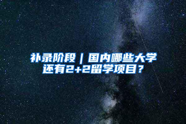 补录阶段｜国内哪些大学还有2+2留学项目？