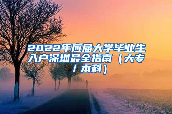 2022年应届大学毕业生入户深圳最全指南（大专／本科）