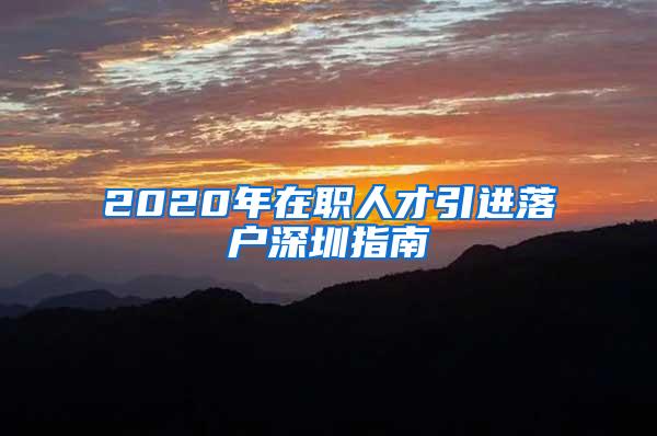 2020年在职人才引进落户深圳指南