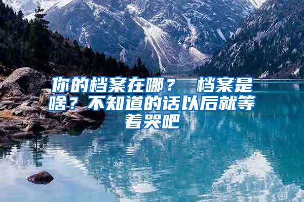 你的档案在哪？ 档案是啥？不知道的话以后就等着哭吧