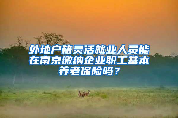 外地户籍灵活就业人员能在南京缴纳企业职工基本养老保险吗？