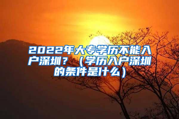 2022年大专学历不能入户深圳？（学历入户深圳的条件是什么）