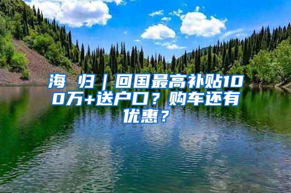 海 归｜回国最高补贴100万+送户口？购车还有优惠？