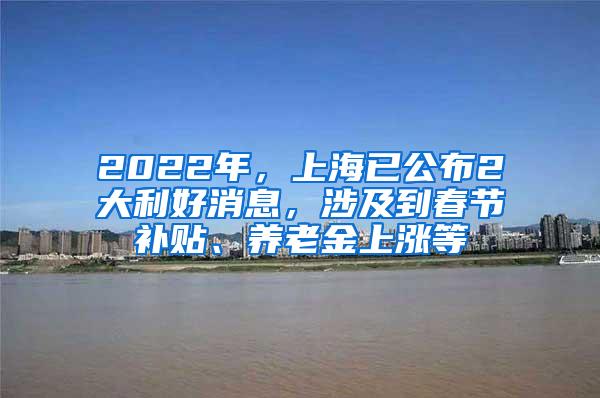 2022年，上海已公布2大利好消息，涉及到春节补贴、养老金上涨等