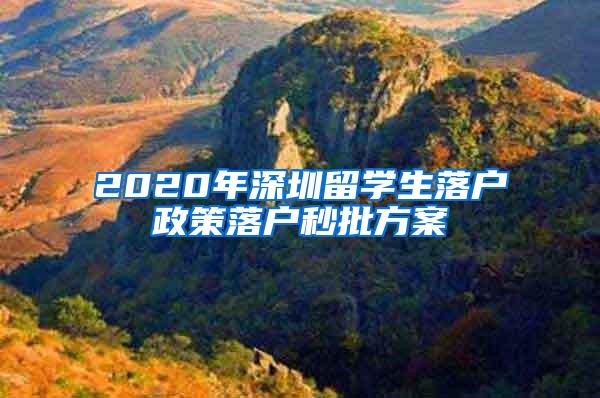 2020年深圳留学生落户政策落户秒批方案