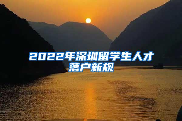 2022年深圳留学生人才落户新规