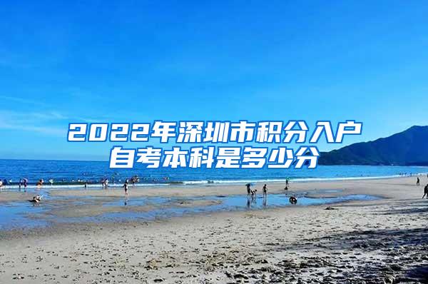 2022年深圳市积分入户自考本科是多少分