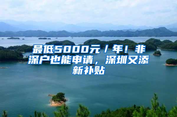 最低5000元／年！非深户也能申请，深圳又添新补贴