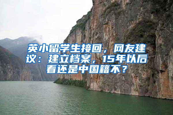 英小留学生接回，网友建议：建立档案，15年以后看还是中国籍不？