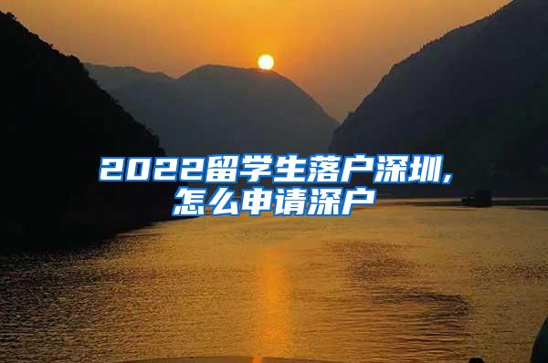 2022留学生落户深圳,怎么申请深户