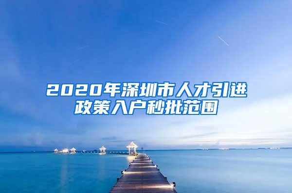 2020年深圳市人才引进政策入户秒批范围