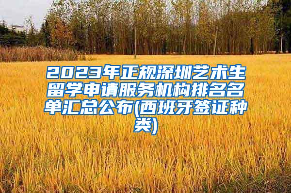 2023年正规深圳艺术生留学申请服务机构排名名单汇总公布(西班牙签证种类)