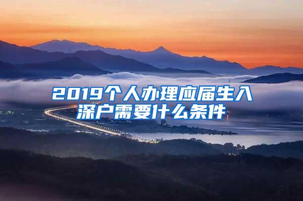 2019个人办理应届生入深户需要什么条件