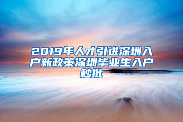 2019年人才引进深圳入户新政策深圳毕业生入户秒批