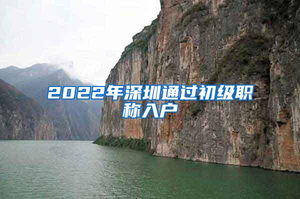 2022年深圳通过初级职称入户