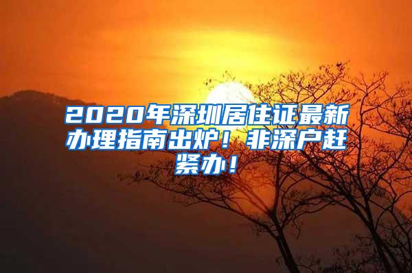 2020年深圳居住证最新办理指南出炉！非深户赶紧办！