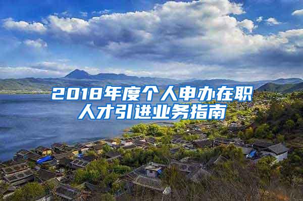 2018年度个人申办在职人才引进业务指南