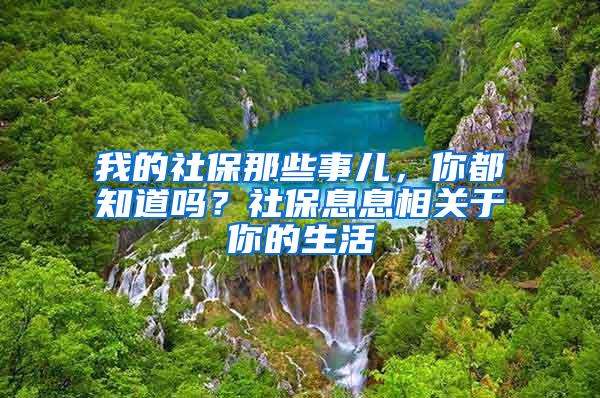 我的社保那些事儿，你都知道吗？社保息息相关于你的生活