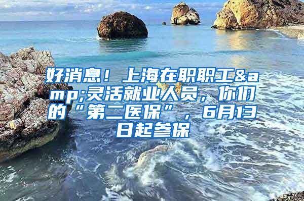 好消息！上海在职职工&灵活就业人员，你们的“第二医保”，6月13日起参保