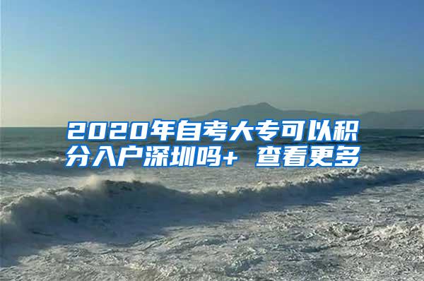 2020年自考大专可以积分入户深圳吗+ 查看更多