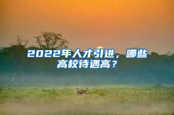 2022年人才引进，哪些高校待遇高？