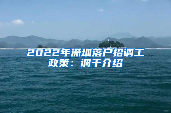 2022年深圳落户招调工政策：调干介绍