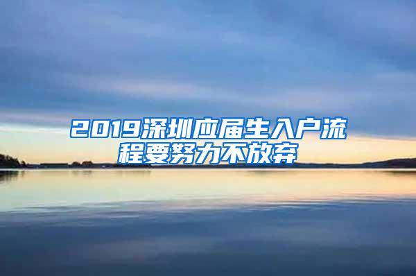 2019深圳应届生入户流程要努力不放弃