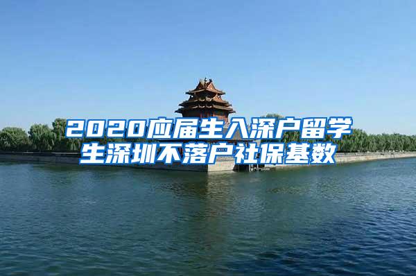 2020应届生入深户留学生深圳不落户社保基数