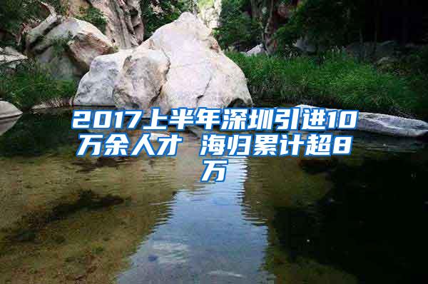 2017上半年深圳引进10万余人才 海归累计超8万