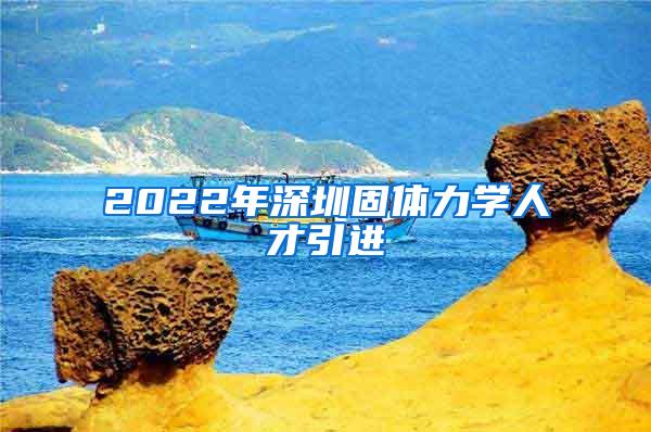 2022年深圳固体力学人才引进