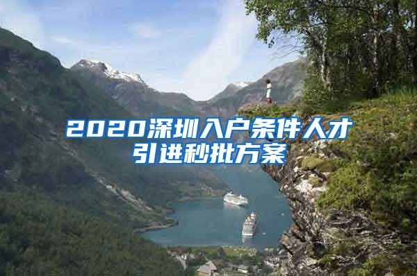 2020深圳入户条件人才引进秒批方案