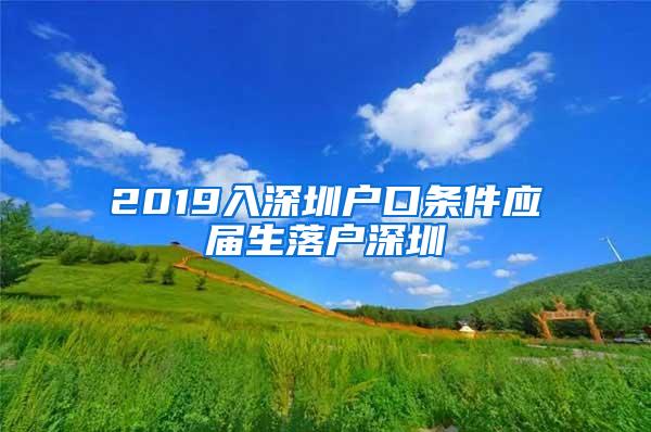 2019入深圳户口条件应届生落户深圳