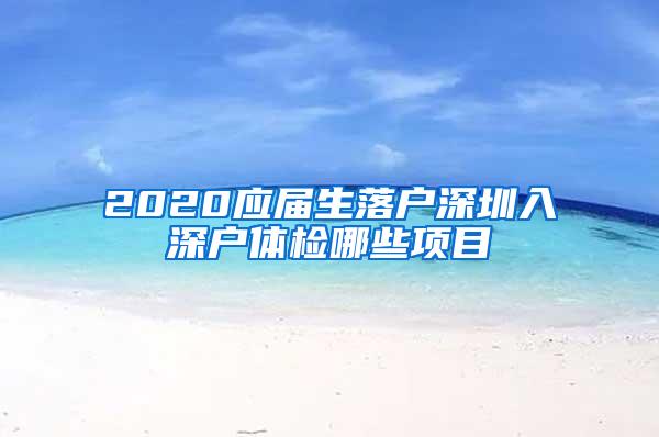 2020应届生落户深圳入深户体检哪些项目