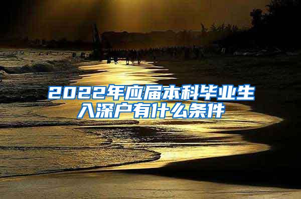 2022年应届本科毕业生入深户有什么条件