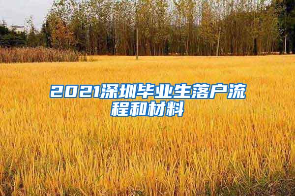 2021深圳毕业生落户流程和材料