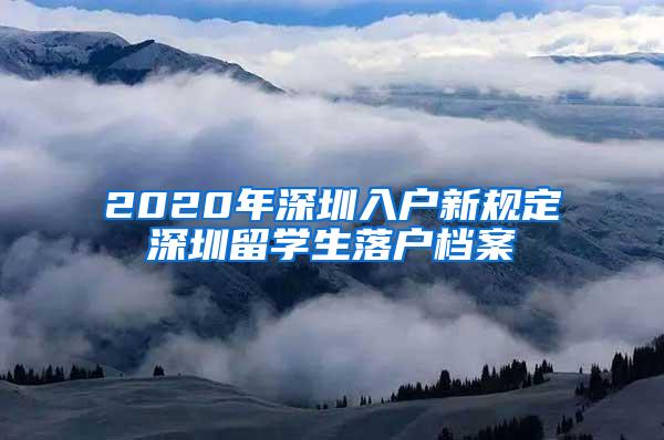 2020年深圳入户新规定深圳留学生落户档案