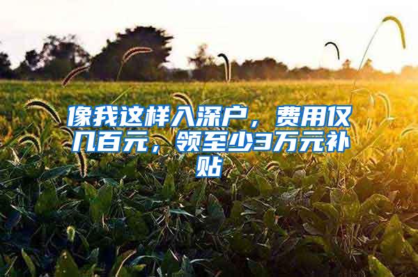 像我这样入深户，费用仅几百元，领至少3万元补贴