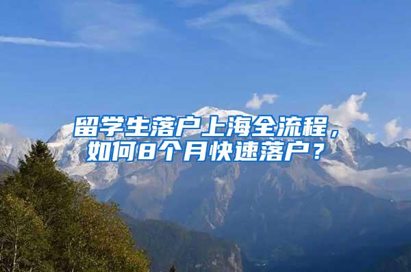 留学生落户上海全流程，如何8个月快速落户？