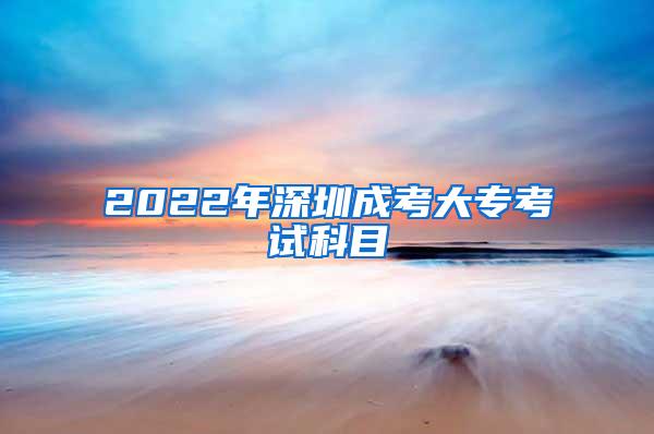 2022年深圳成考大专考试科目