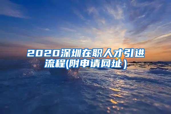 2020深圳在职人才引进流程(附申请网址）