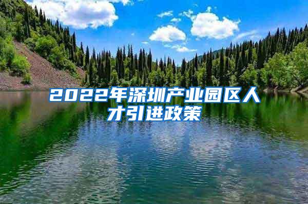 2022年深圳产业园区人才引进政策