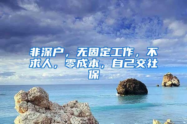 非深户，无固定工作，不求人，零成本，自己交社保